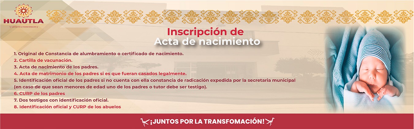 Inscripción de Acta de nacimiento